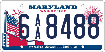 MD license plate 6AA8488