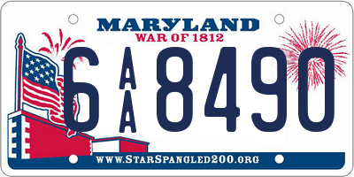 MD license plate 6AA8490