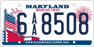 MD license plate 6AA8508