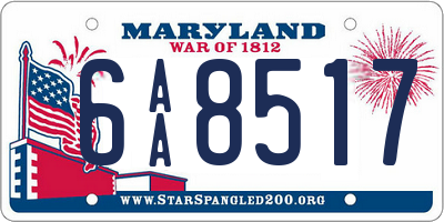 MD license plate 6AA8517