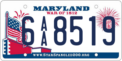 MD license plate 6AA8519