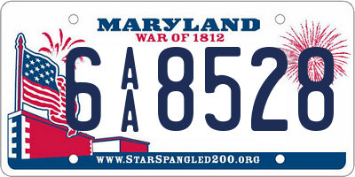 MD license plate 6AA8528