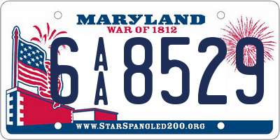 MD license plate 6AA8529