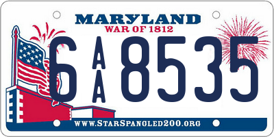 MD license plate 6AA8535