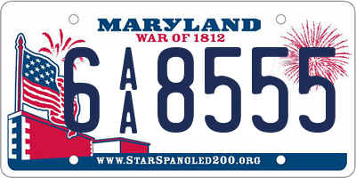 MD license plate 6AA8555