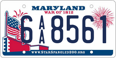 MD license plate 6AA8561