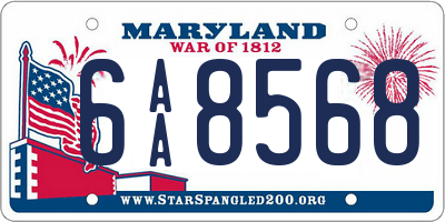 MD license plate 6AA8568