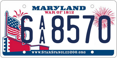 MD license plate 6AA8570