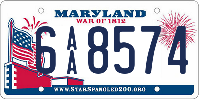 MD license plate 6AA8574