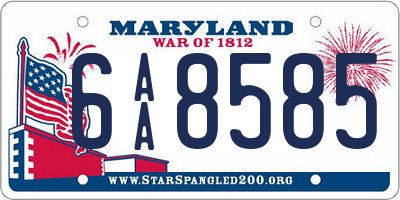 MD license plate 6AA8585