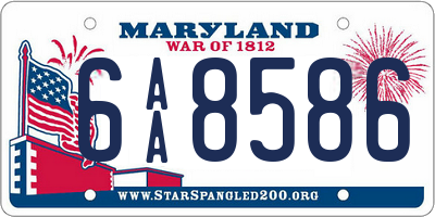 MD license plate 6AA8586