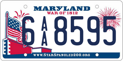 MD license plate 6AA8595