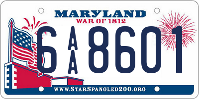 MD license plate 6AA8601