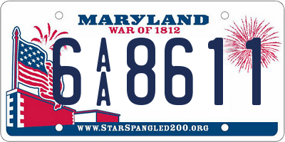 MD license plate 6AA8611