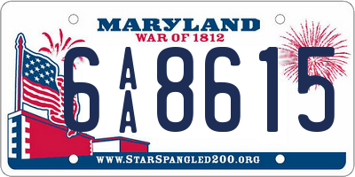 MD license plate 6AA8615