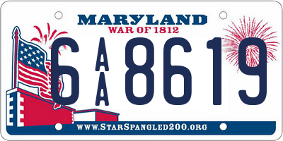 MD license plate 6AA8619