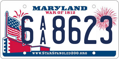 MD license plate 6AA8623