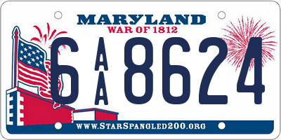 MD license plate 6AA8624