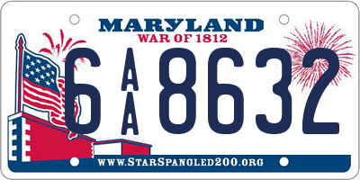 MD license plate 6AA8632