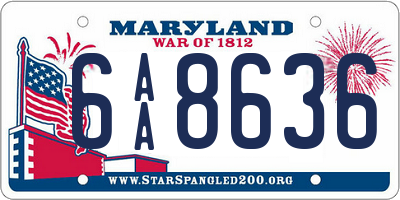 MD license plate 6AA8636