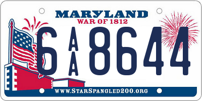 MD license plate 6AA8644