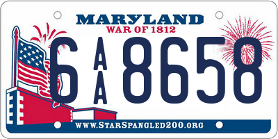 MD license plate 6AA8658