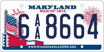 MD license plate 6AA8664