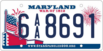 MD license plate 6AA8691