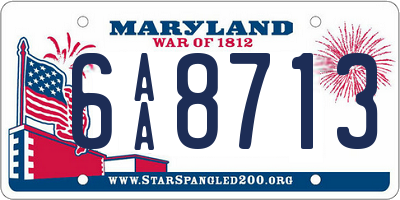 MD license plate 6AA8713