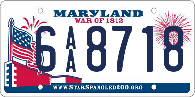 MD license plate 6AA8718