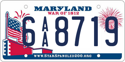 MD license plate 6AA8719