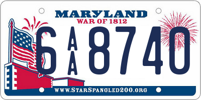 MD license plate 6AA8740