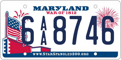 MD license plate 6AA8746