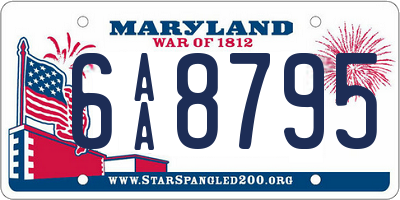 MD license plate 6AA8795