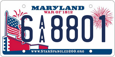 MD license plate 6AA8801