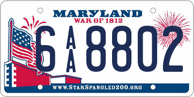 MD license plate 6AA8802