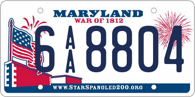 MD license plate 6AA8804