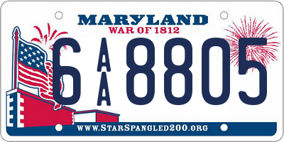 MD license plate 6AA8805