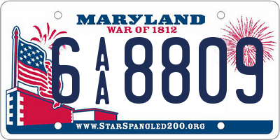 MD license plate 6AA8809