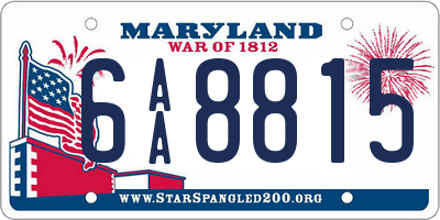 MD license plate 6AA8815