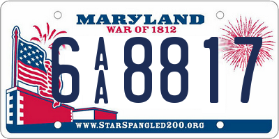 MD license plate 6AA8817