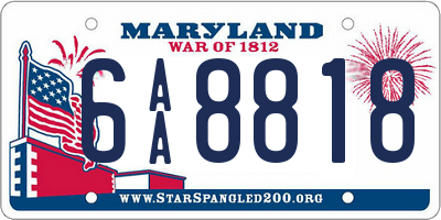 MD license plate 6AA8818