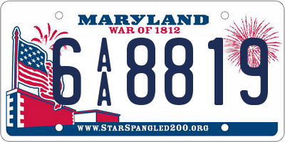 MD license plate 6AA8819