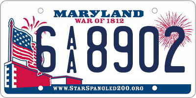 MD license plate 6AA8902