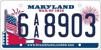 MD license plate 6AA8903