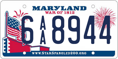 MD license plate 6AA8944