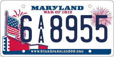 MD license plate 6AA8955