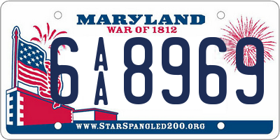 MD license plate 6AA8969