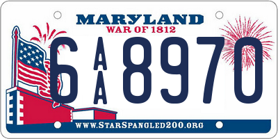 MD license plate 6AA8970