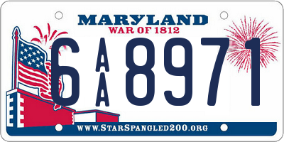 MD license plate 6AA8971